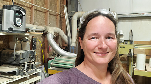 Jennifer in her workshop